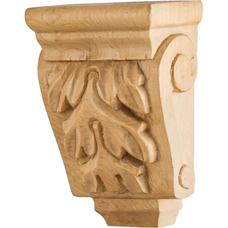 Hardware Resources 3" Wx1-3/4"Dx4-1/4"H Maple Mini Acanthus Corbel CORMJ-MP